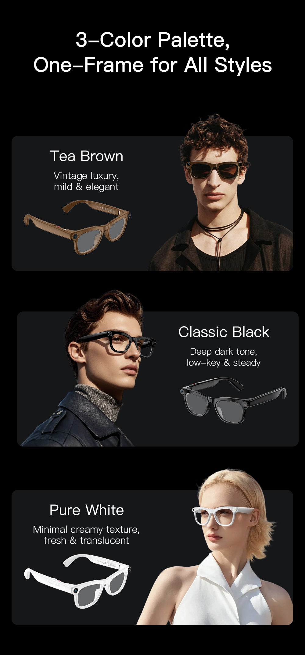Domars AI Smart Glasses with 20MP Camera,Real-Time Translation 139 Languages,Voice Assistant, Open-Ear Audio,47g Lightweight,Bluetooth Smart Eyewear for Business,Travel,Sports & Daily Use